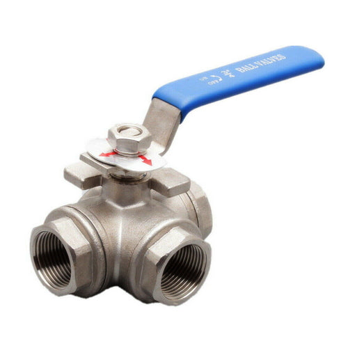 316 Stainless Steel 3 Way Ball Valve BSP L Port