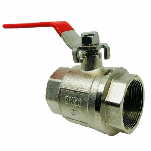 General Purpose Brass Ball Valve Female - Female Stainless Steel Lever